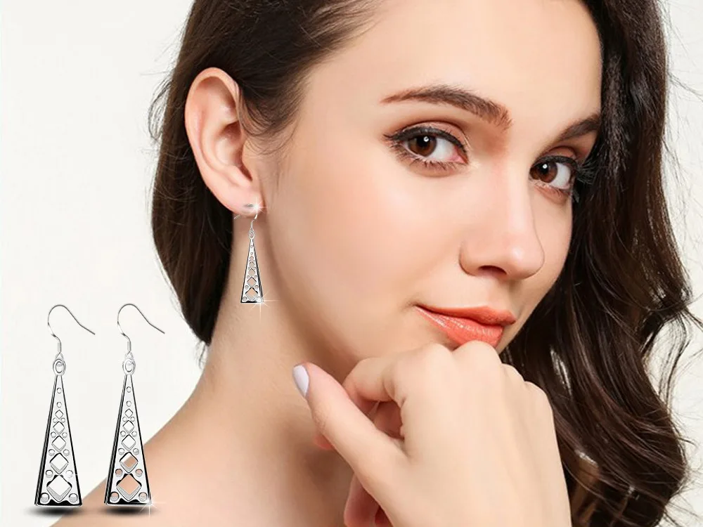 Новое поступление длинные серьги каффы гвоздики ювелирные изделия серебряного