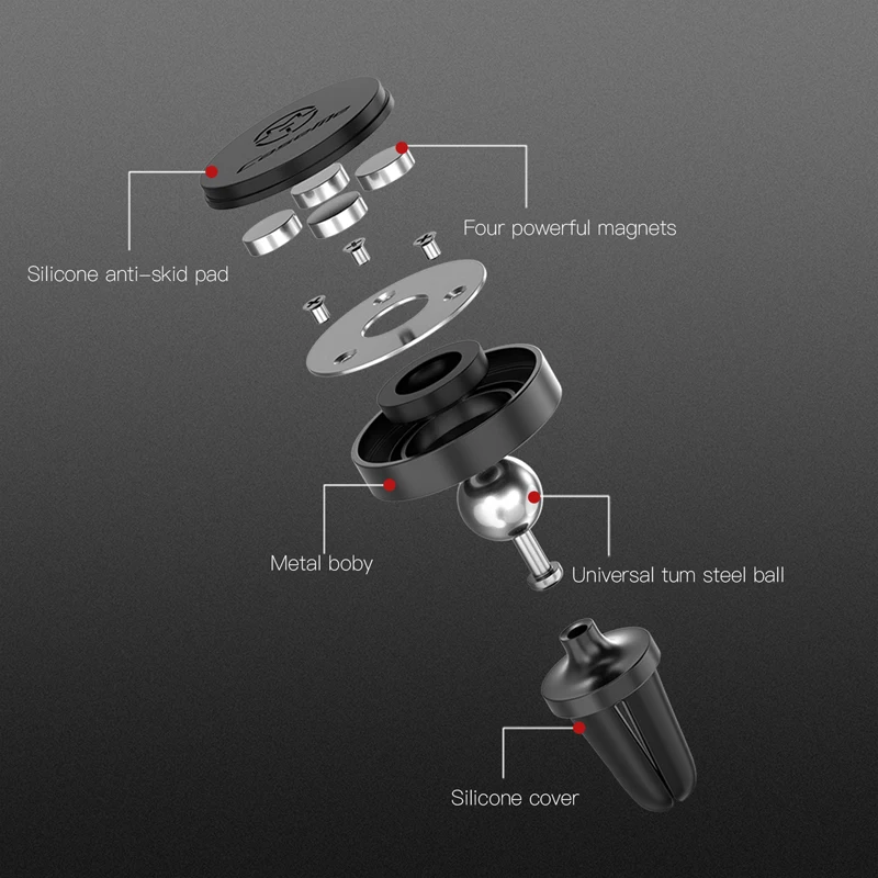 Универсальный магнитный автомобильный держатель для телефона CaseMe iPhone 8 7