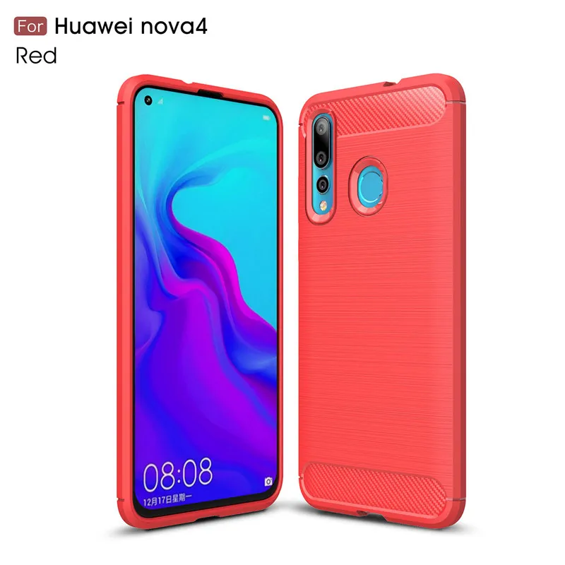 Чехол для Huawei Nova 4 противоударный силиконовый матовый Стильный чехол Nova4 чехлы
