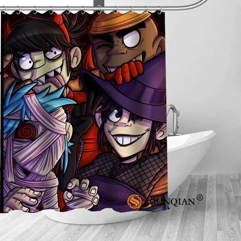 Пользовательские Gorillaz горячая Распродажа полиэстер ткань печати Душ Шторы 12