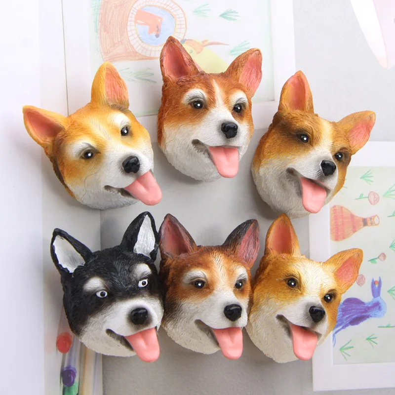 Магниты на холодильник с головой собаки Мультяшные животные наклейки доски