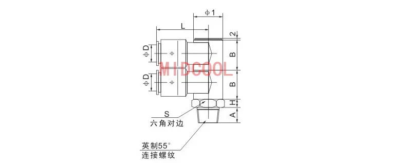 Высокое качество подгонки KQ2Z04-01S OD 4 мм резьба Rc 1/8 двуглавый Шестигранной разъем