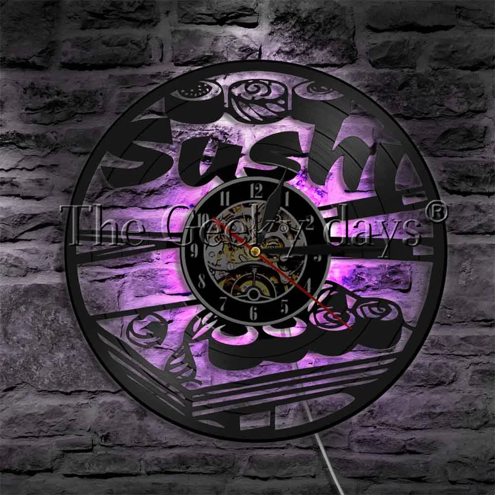 Японских суши Рулонов Виниловых Пластинок светодиодное освещение вкусные Еда