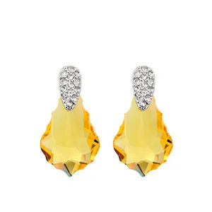 2016 ГУВИВИ Кристальные серьги-шпильки Круглый дизайн Модные индийские украшения Женщины Большие ES0150.