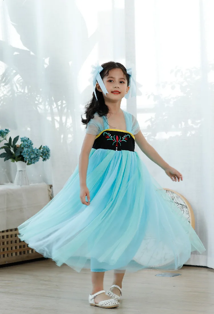 New Kids Frozen Dresses For Girls Elsa Anna Gowns Infant Princess Vestido Child Long Party Dress Carnival Costume Jurken Frocks
