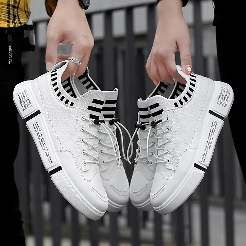 SUROM/Летняя дышащая парусиновая обувь Модная Белая удобные нескользящие