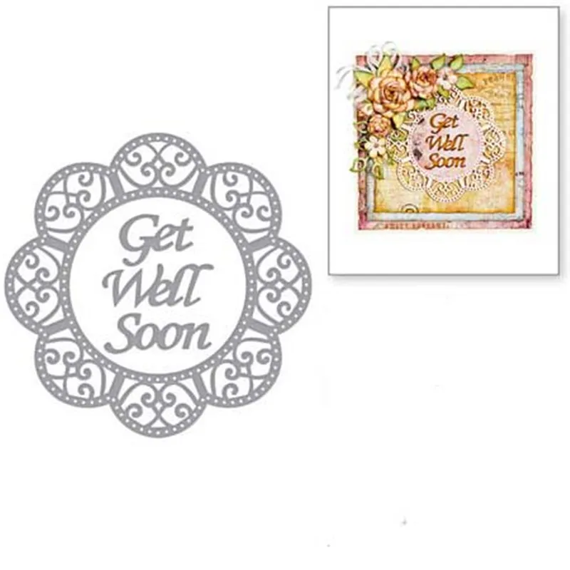 Swovo Lace &quotGet Well Soon&quot штампы для резки металла DIY трафареты скрапбукинга тиснение