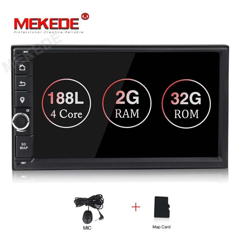 car dvd MEKEDE " Универсальный четырехъядерный 2Din автомобильный Android 9,1 Радио мультимедийный плеер для 2din универсальный 2G ram 32G rom wifi BT Радио RDS - Цвет: car dvd