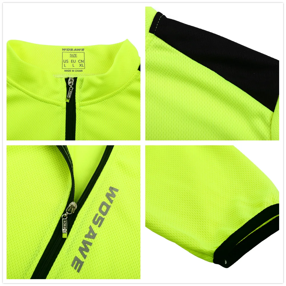 WOSAWE Летняя мужская велосипедная одежда на молнии светильник для велоспорта