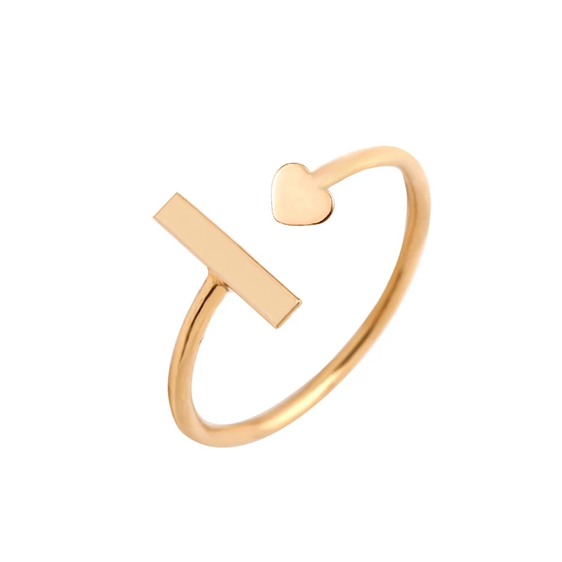 Персонализированные персональная буква METOO кольцо сердце Шарм кольца на пальцы