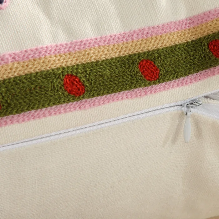 Наволочка для подушки с вышивкой в виде слона и цветов хлопковая Подушка