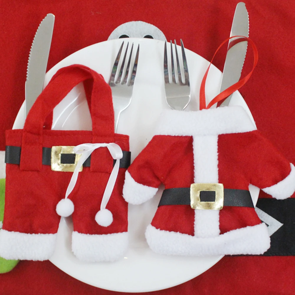 Новогодние подставки для столовых приборов вилок ножей ложек 6 шт./лот|Носки и