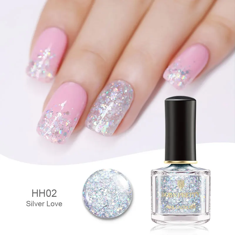 Color31 BORN PRETTY 6ml Iridescent Shiny Holographic Nail Polish Wonderworld Glitter Series Sequins Nail Art Lacquer Manicure Tools - Цвет: Color31