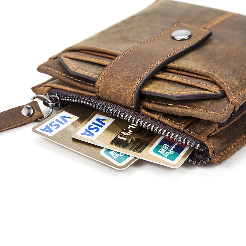 

COMFORSKIN Detachable Card Slots Brand Business Men Wallet Genuine Leather Cowhide Vintage Design Multi-Card Bit Men's Wallets