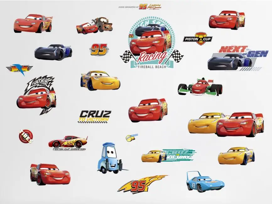 Sticker Автомобили disney Pixar Тачки 2 и тачки 3 Молния Маккуин гоночная семья Джексон шторм много стилей 1:55 литой под давлением игрушечный автомобиль из металлического сплава - Цвет: Sticker