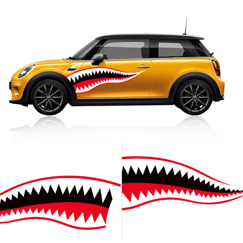1 пара акулы машина ”с аппетитным ротиком винил Стикеры внешняя сторона двери