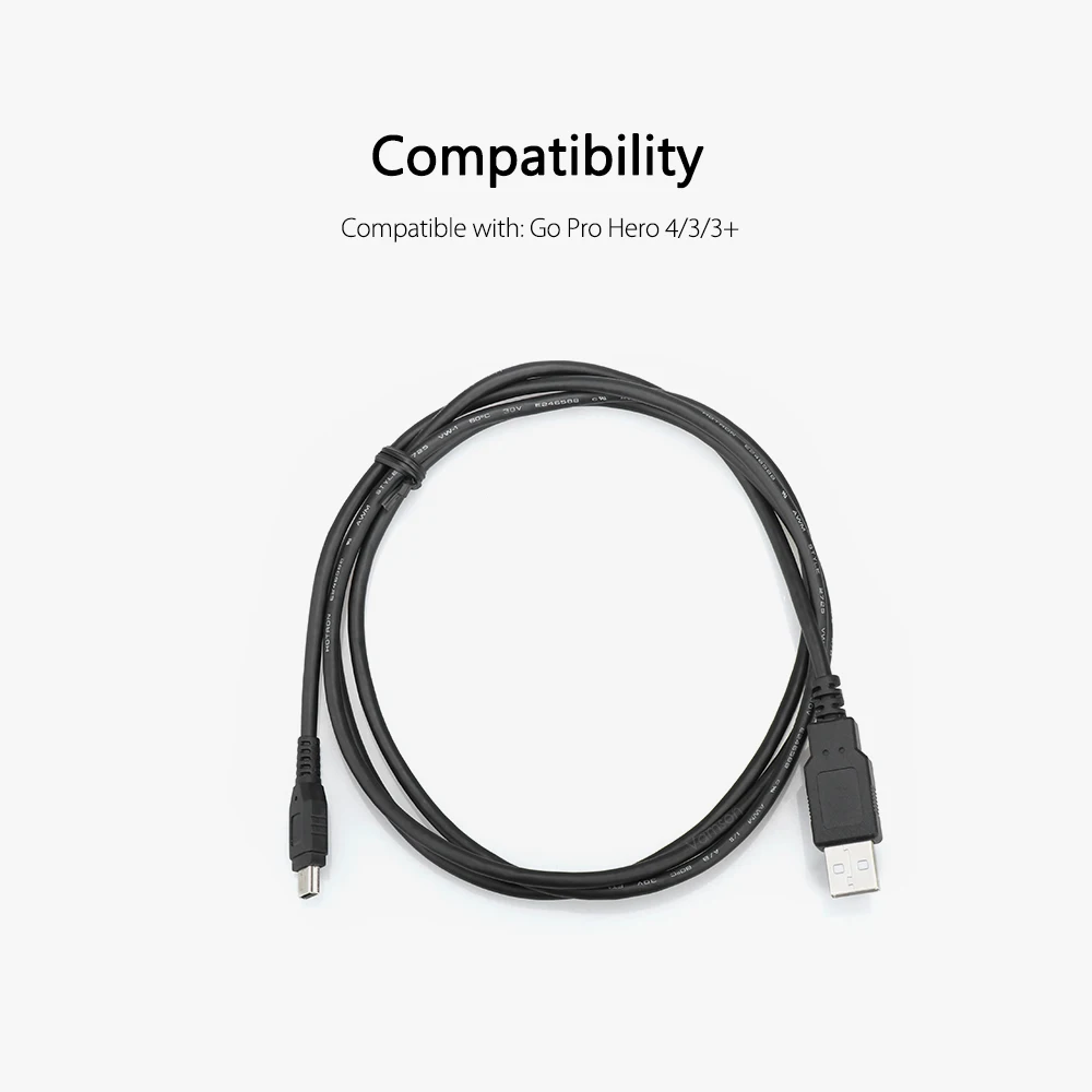 Аксессуары Vamson для GoPro Hero 4 3 + мини USB кабель подключается только к ПК зарядки и