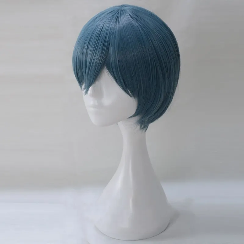 Черный Дворецкий Ciel темно синий короткие синтетические волосы Хэллоуин ролевые