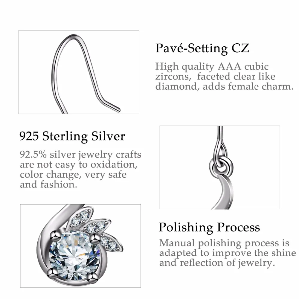 Серьги-подвески женские из серебра 925 пробы с фианитом | Украшения и аксессуары