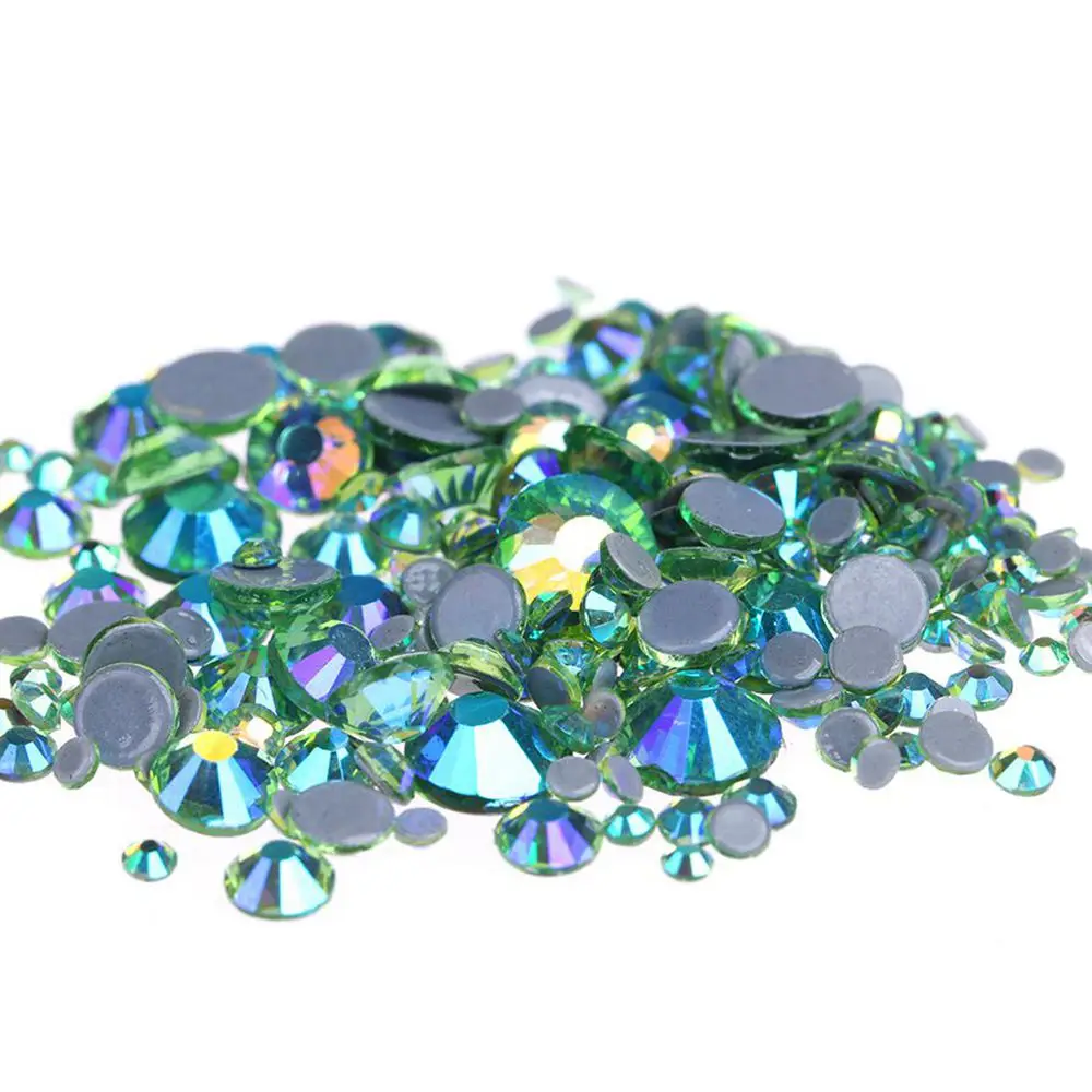 PERIDOT AB Горячая фиксация страз стразы Flatback клей подложка железо на стеклянные