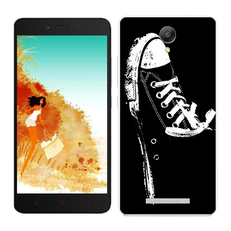 01 Чехлы для Xiaomi Redmi Note 2, Мягкая силиконовая задняя крышка для телефона Redmi Note2, черный Чехол С Рисунком Слона для Hongmi Note2 - Цвет: 01
