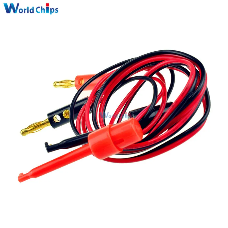 1 пара 4 мм вилка типа банан для проверки крючка зажим свинцовый кабель