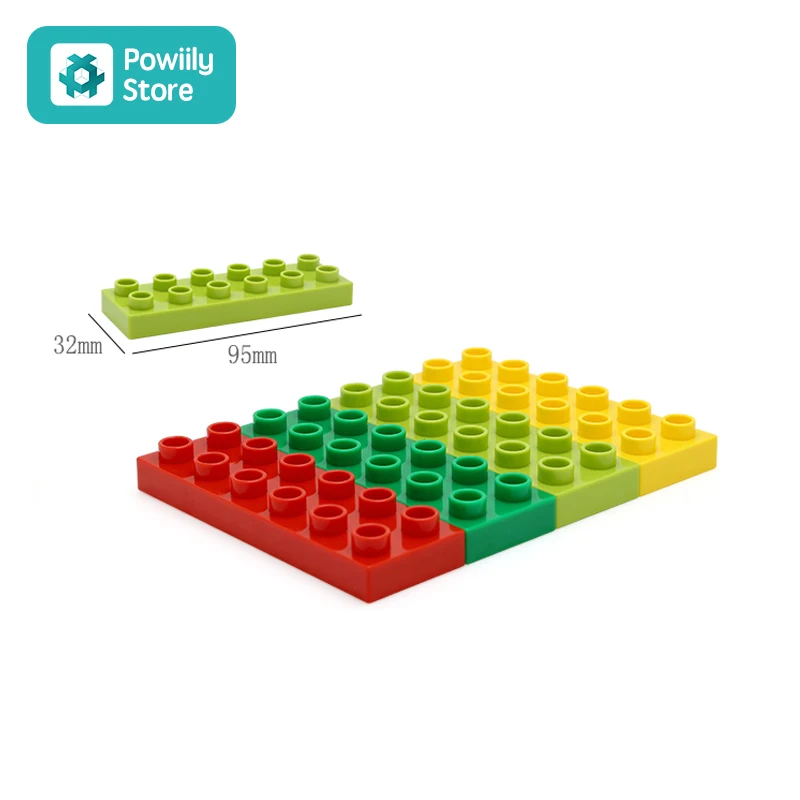 Большой строительный блок 2X4 2X6 красочный тонкий кирпич сделай сам собранные