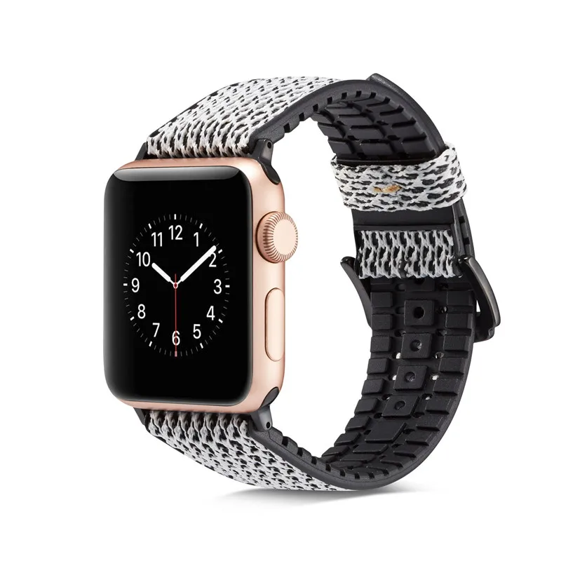 Кожаный силиконовый ремешок для Apple Watch Band4/2/1 Спортивный Браслет Смарт аксессуары