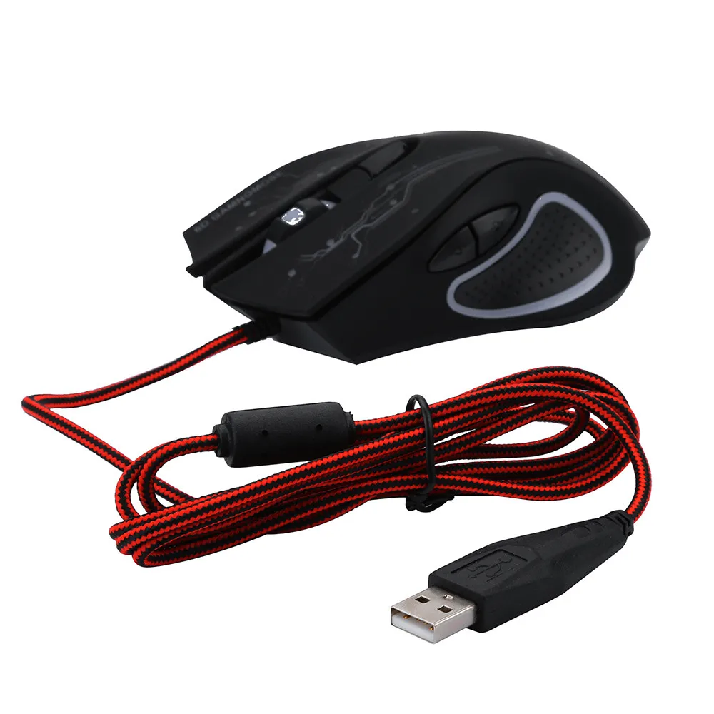 Новая проводная USB мышь 5500 точек/дюйм 6 кнопок оптическая игровая мышь светодиодный 6 подсветок для ПК и ноутбуков Аксессуары# h