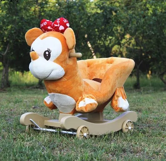 Детские игрушки для катания на животных, Детский плюшевый слон, подарок, музыкальное детское кресло-качалка, лошадка для катания на животных, детская лошадка-качалка