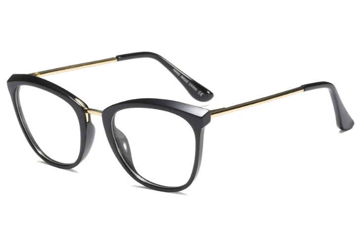 Cat Eye Glasses Frames Men Women Optical Fashion Computer Glasses 45749 - Цвет оправы: C4 black