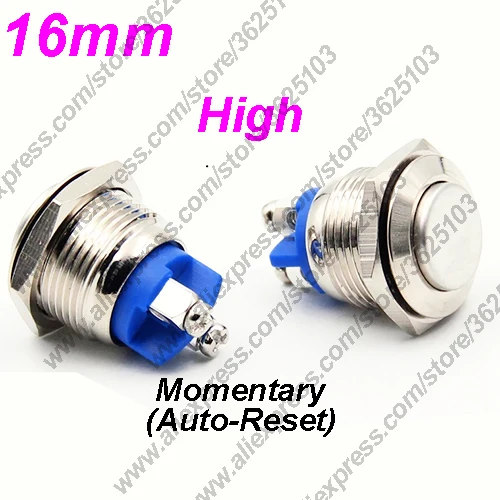 1 шт. 16 мм металлическая кнопка мгновенная не фиксированная автоматическая