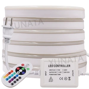 Гибкий светодиодный неоновый шнур RGB, 220 В, светильник м, 25 м, 50 м, 110 м