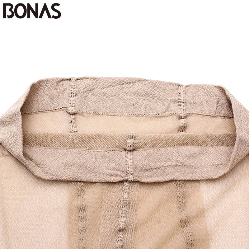 BONAS 3 шт./лот 15D летние нейлоновые колготки женские модные Т-образные тонкие хлопковые колготки эластичные однотонные женские модные колготки