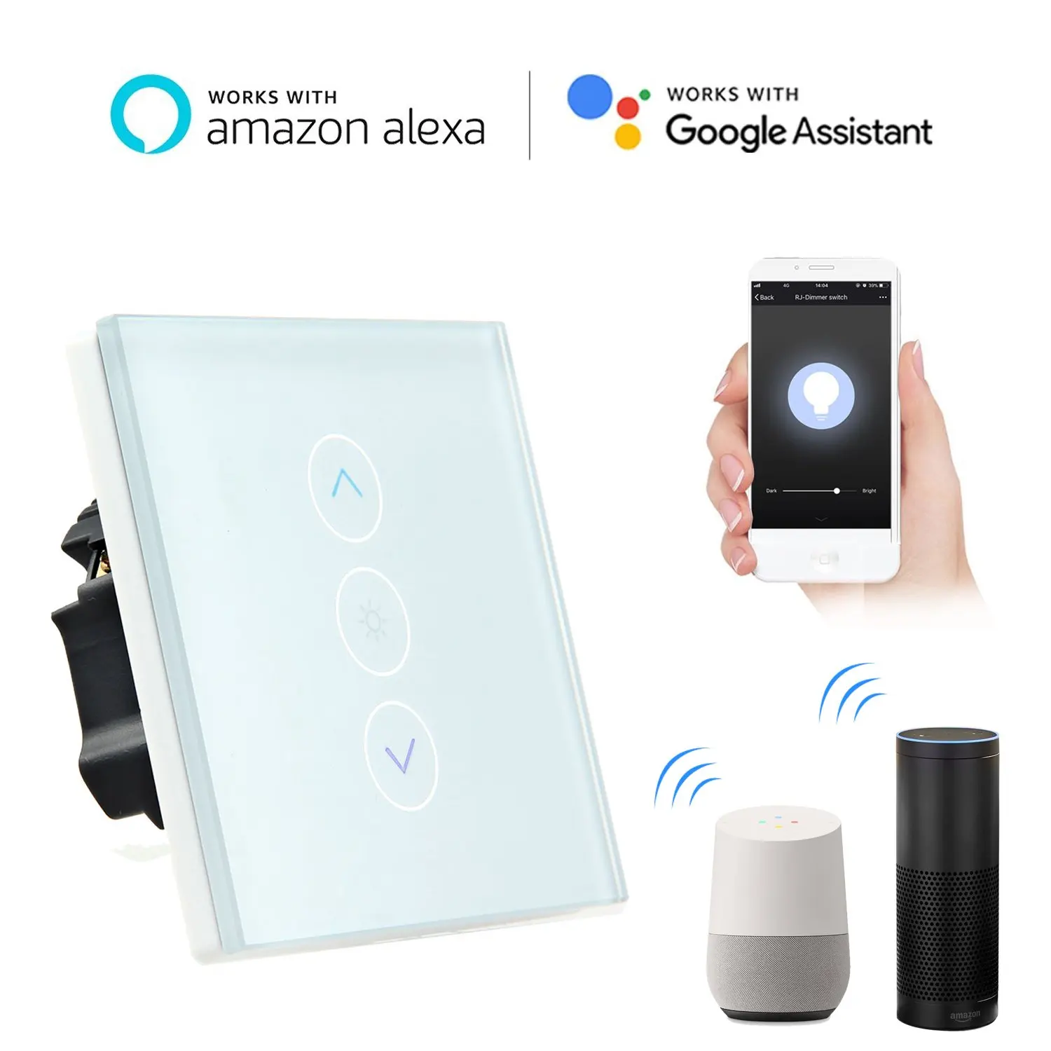Умный светильник, WiFi, диммер, беспроводной IOS Andriod, пульт дистанционного управления, Функция синхронизации, работает с Amazon Alexa и Google Home IFTTT