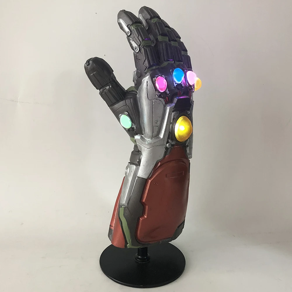 Перчатка Железного человека со светодиодами Thanos Infinity Gauntlet Мстители Endgame Железный человек Nano Gauntlet Armor Tony Stark реквизит для косплея
