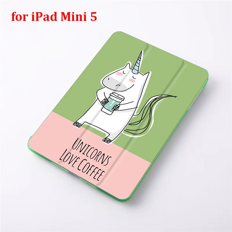 for mini 5 Мультяшный чехол с единорогом для iPad Mini 1 2 3 4 5 чехол для планшета для iPad Mini 5 7,9 дюймов из искусственной кожи - Color: for mini 5