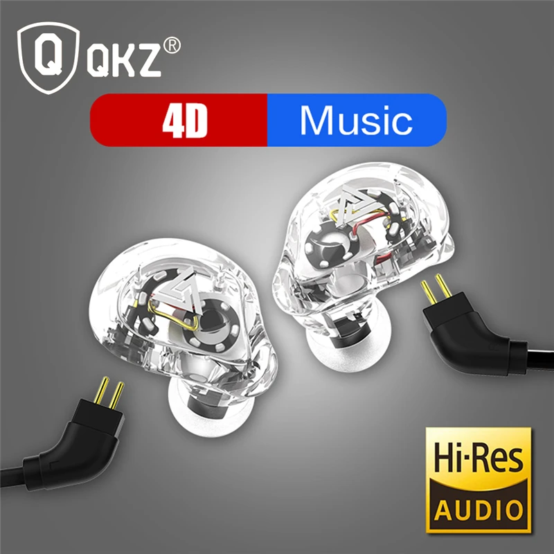 Новинка QKZ VK1 4DD наушники вкладыши HIFI DJ Monito спортивные для бега гибридная