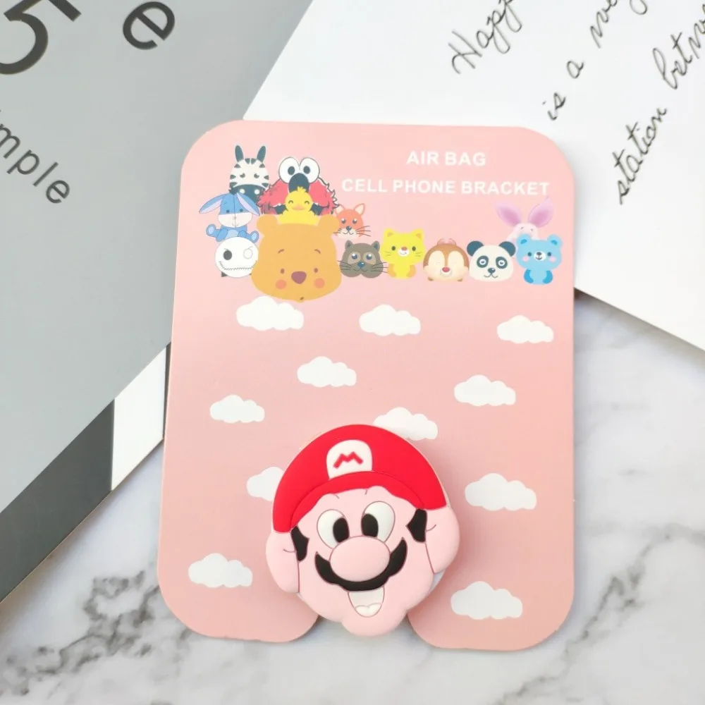 Mario Универсальный кронштейн-подставка для телефона, расширяющаяся подставка, растягивающийся держатель для телефона, милая мультяшная подставка для iphone 6s 7 8 X XS MAX XR - Цвет: Mario