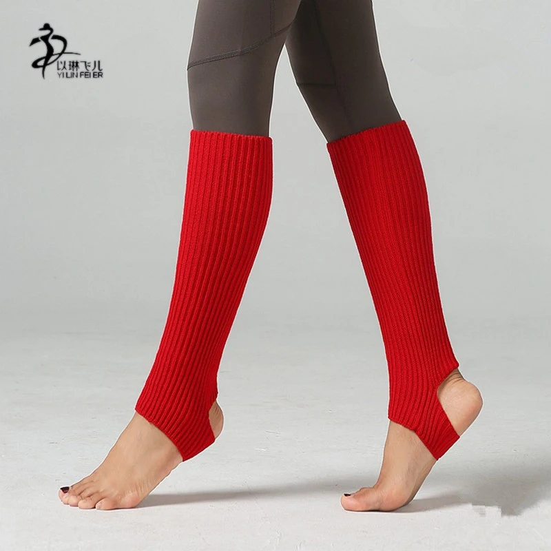 Новые гетры в полоску Женский вязаный балетный Топ для занятия танцами Пилатес