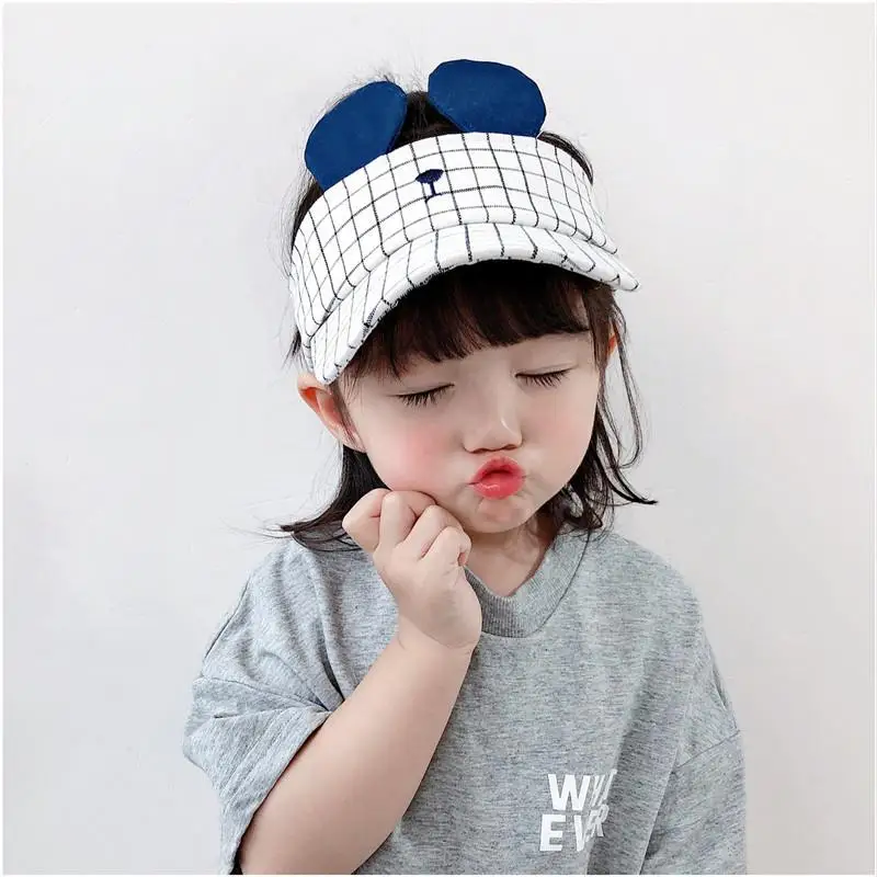 Летняя Детская кепка в клетку с большими ушами Повседневная Солнцезащитная