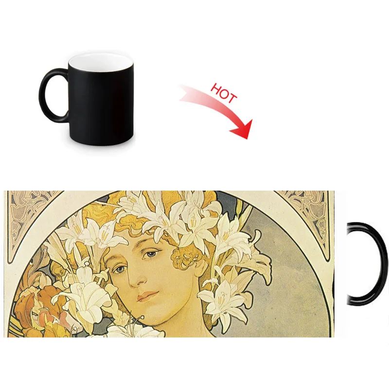 Alphonse многофункциональные термочувствительные кружки черно белые Меняющие цвет