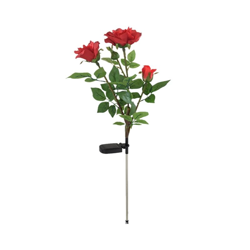 3 Roses Solar light Perfect quality LED Outdoor lighting Powerful solar panel garden Flower lights Insertable foot | Освещение