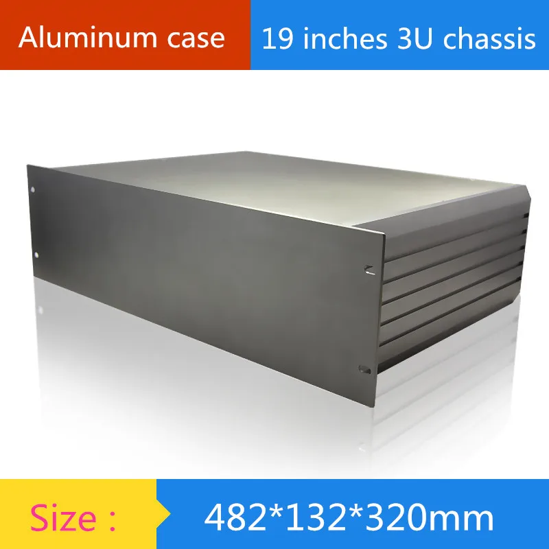 

19-inch 3U aluminum instrument amplifier chassis / AMP shell / case / DIY box (482 * 132 * 320 mm)