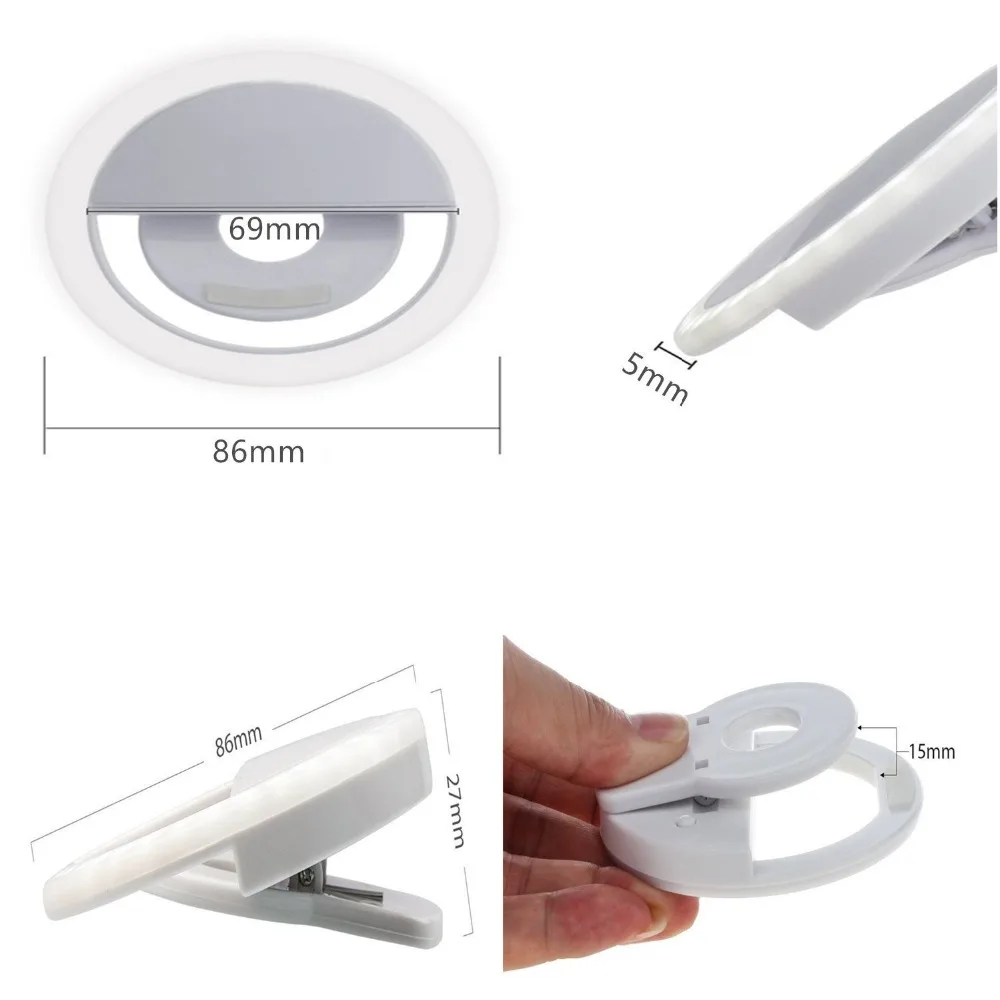 USB СВЕТОДИОДНЫЙ LED селфи кольцо свет макияж повышение для телефона освещение