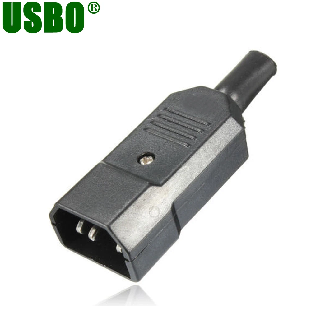 10 шт. новинка оптовая продажа цена 10A 250V черный IEC C14 мужской вилка подключения C13