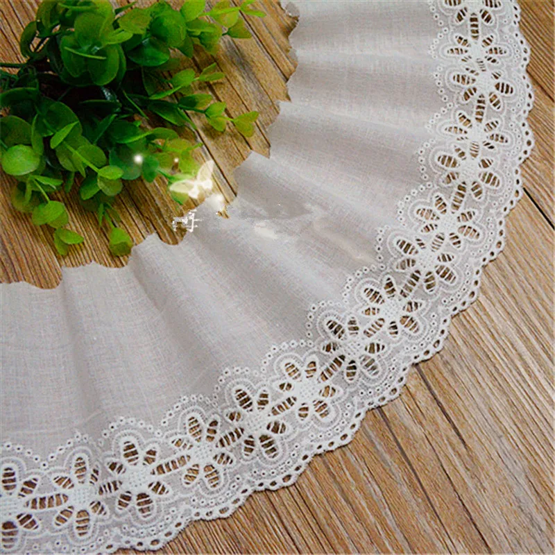 

2018 New 100% Cotton Eyelet Embroidery Applique Lace Flower Trims Clothes 11cm