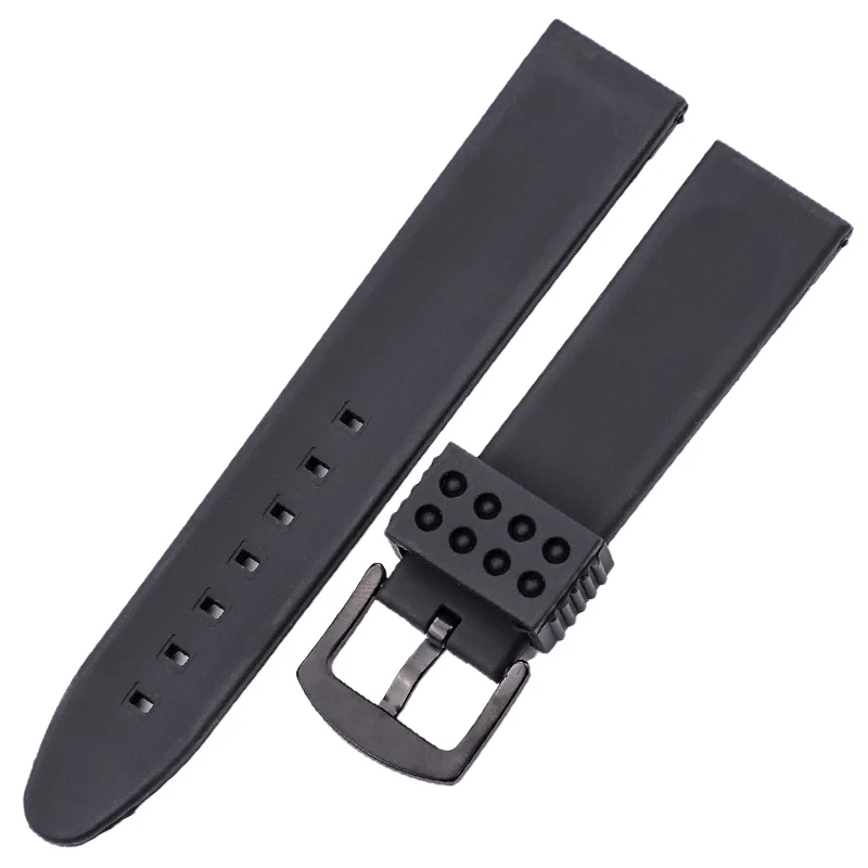 22mm 24mm Rubber Watch Strap Band High Quality Sport Soft Diving Clock Silicone Watchband Stainless Steel Metal Buckle Bracelet