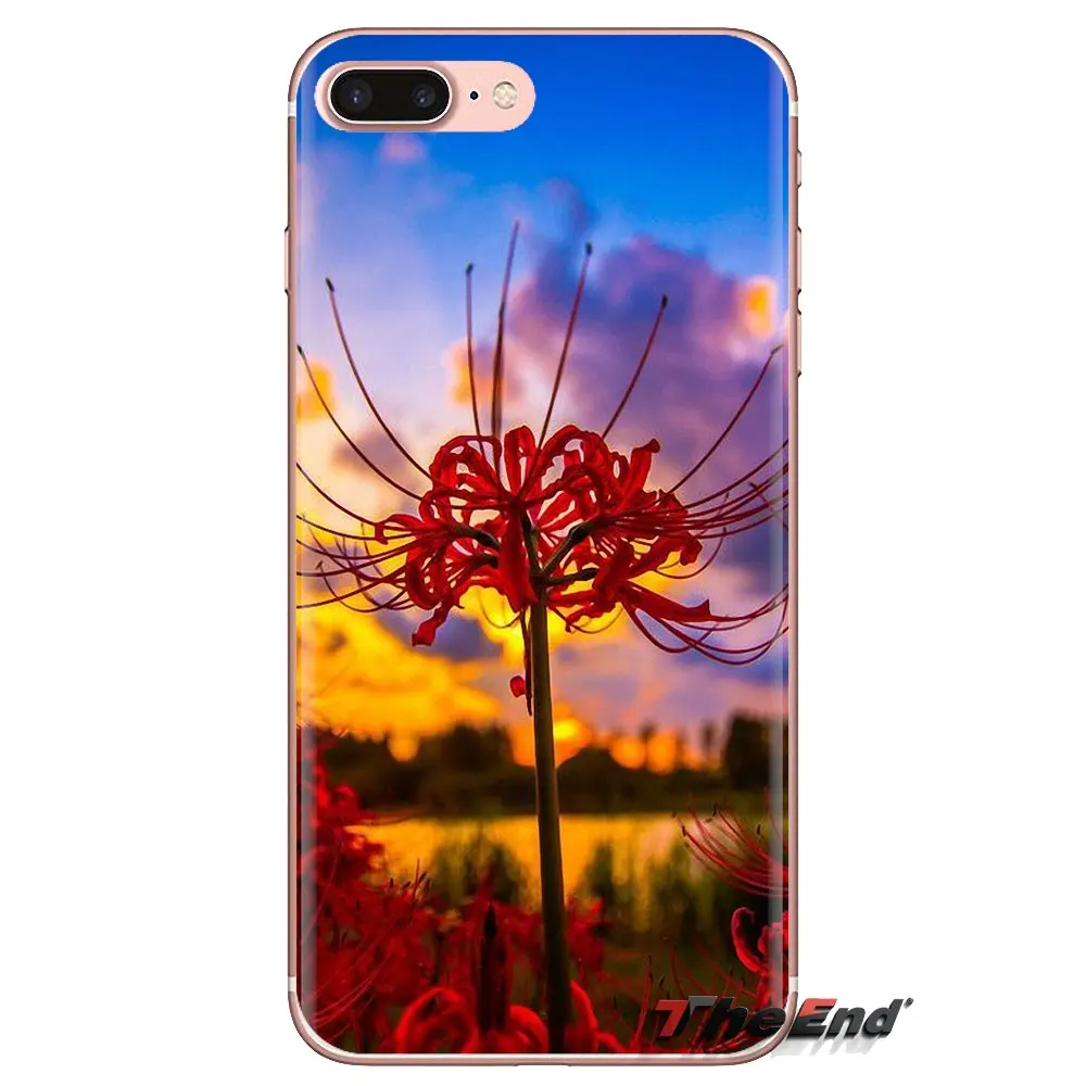Прозрачный чехол из ТПУ для iPod Touch Apple iPhone 4 4S 5 5S SE 5C 6 6S 7 8 X XR XS Plus MAX Red Spider Lily Cluster