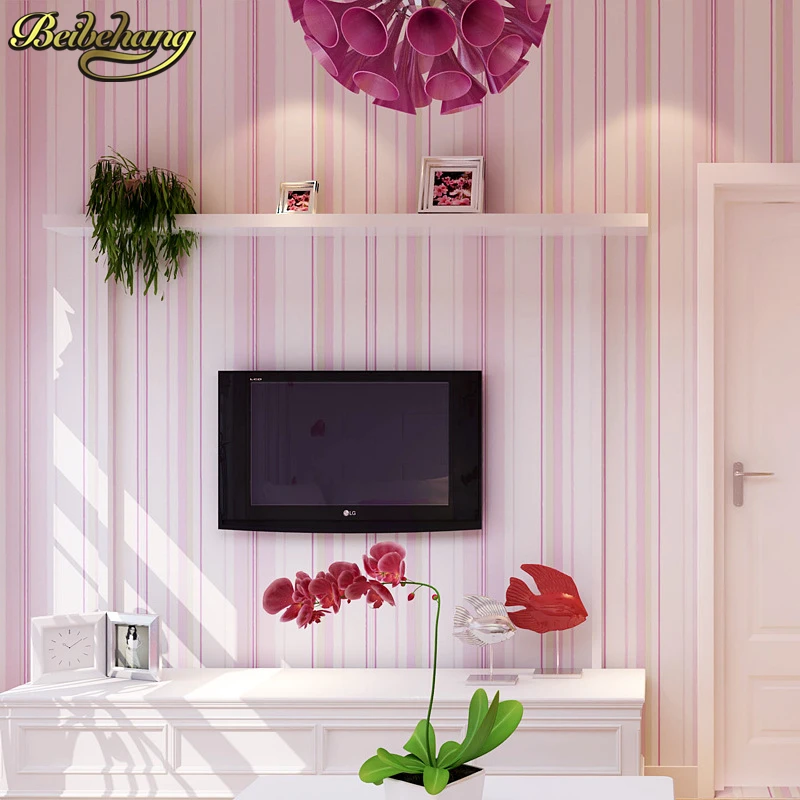 Современные модные горизонтальные обои в белую и синюю полоску для детской стены